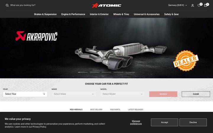 Snímek obrazovky atomic-shop.eu