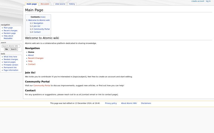 Screenshot of atomic-wiki.win
