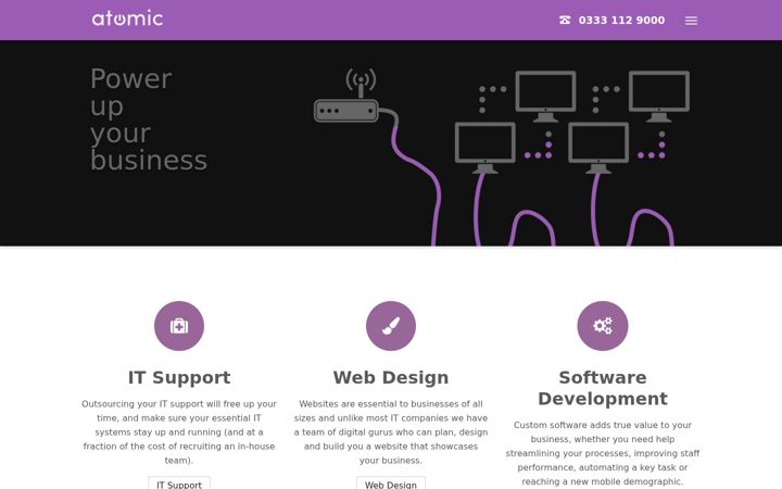 Screenshot of atomic.co.uk