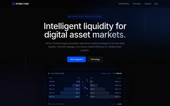 Screenshot of atomic.fund
