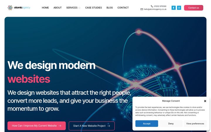 Screenshot of atomicagency.co.uk
