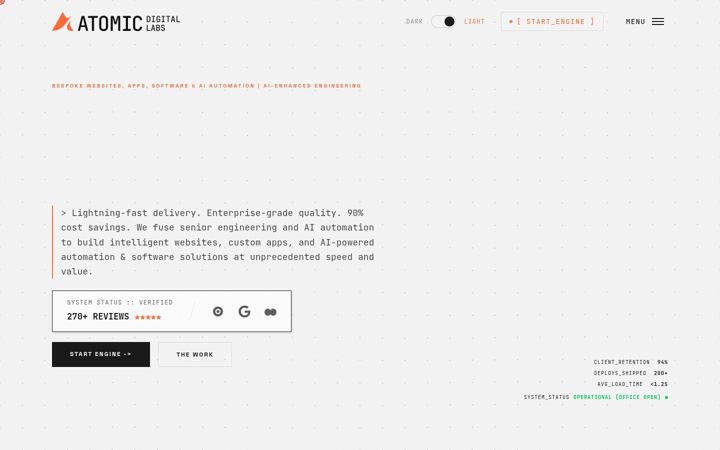 Screenshot of atomicdigitallabs.com