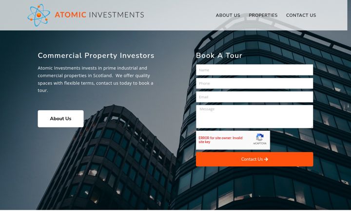 Screenshot of atomicinvestments.co.uk