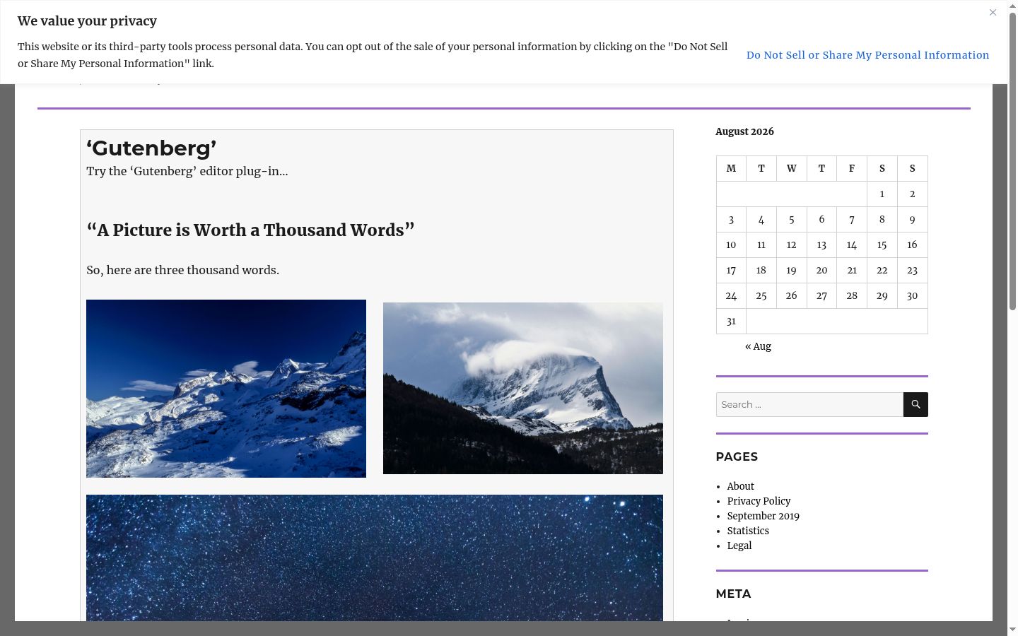 Screenshot of the consent banner shown before any interaction