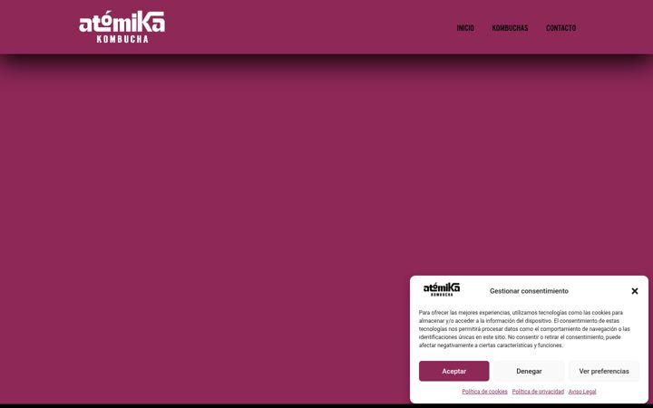 Screenshot of atomikakombucha.com