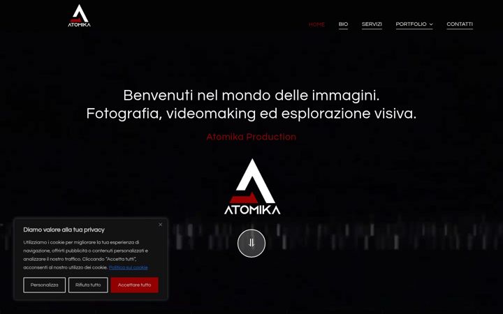 Screenshot of atomikaproduction.com
