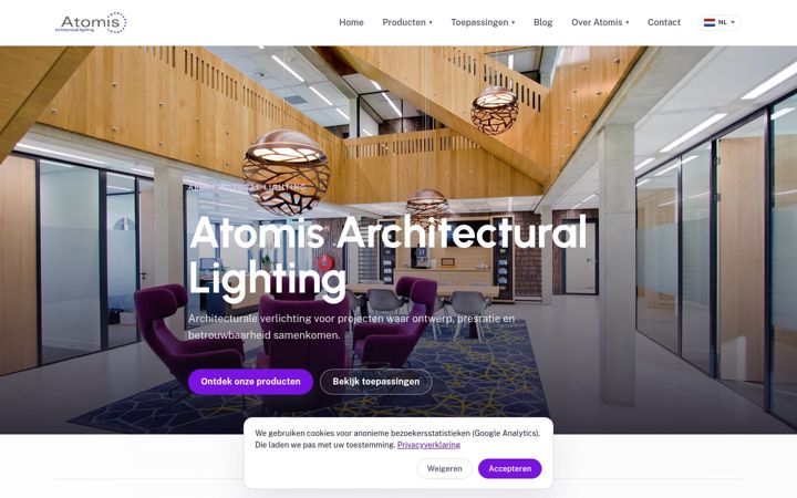 Snímek obrazovky atomis.nl