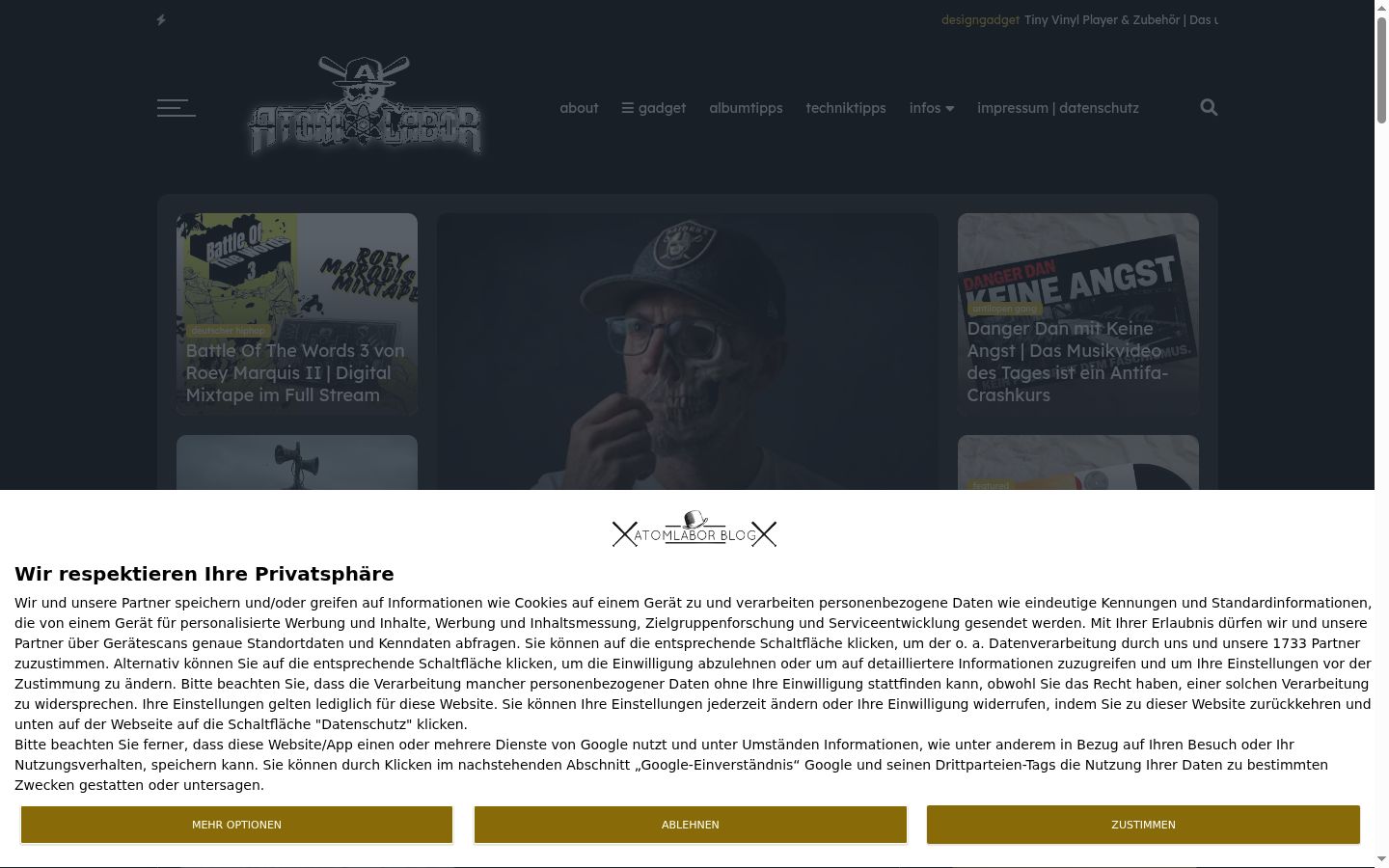Screenshot tal-banner tal-kunsens muri qabel kwalunkwe interazzjoni