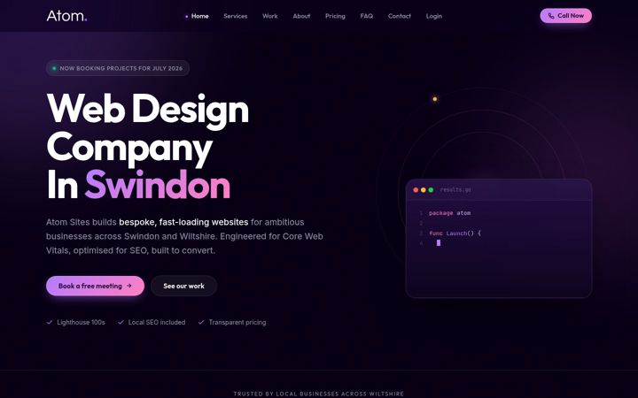 Screenshot of atomsites.co.uk
