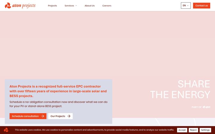 Screenshot ta' aton-projects.com