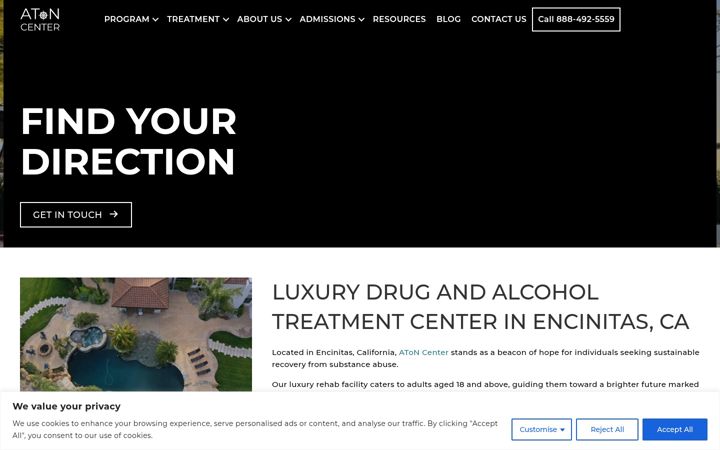 Screenshot of atoncenter.com