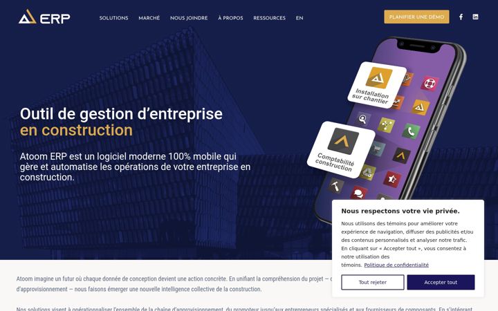 Screenshot ta' atoomerp.com