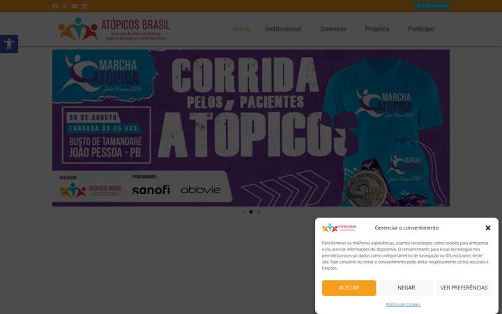 Screenshot of atopicosbrasil.org.br