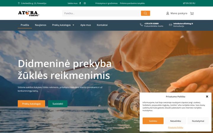 Screenshot of atorafishing.lt