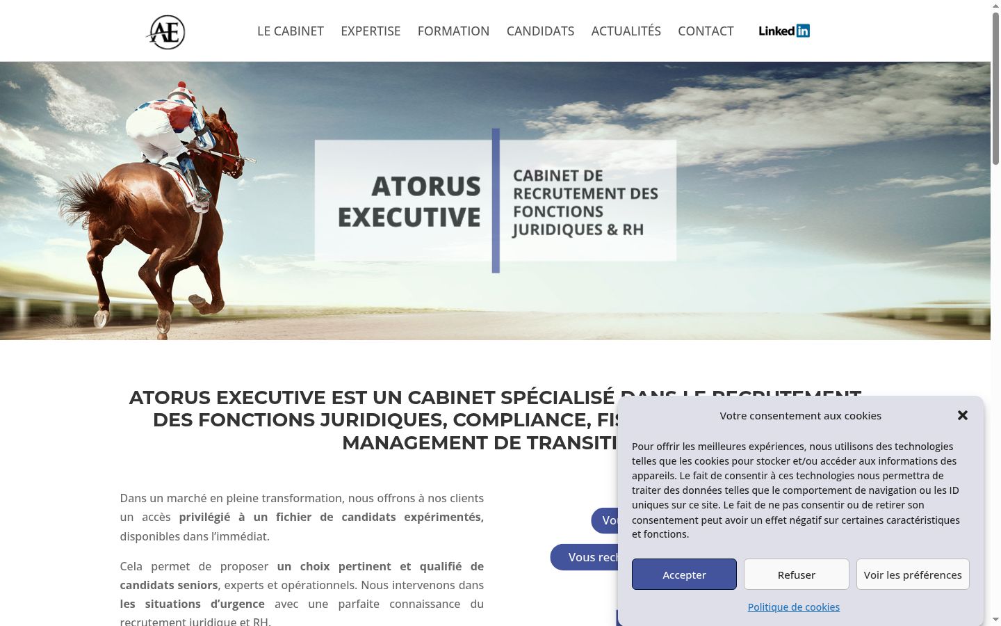 Screenshot del banner di consenso mostrato prima di qualsiasi interazione