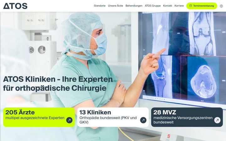Screenshot of atos-kliniken.com