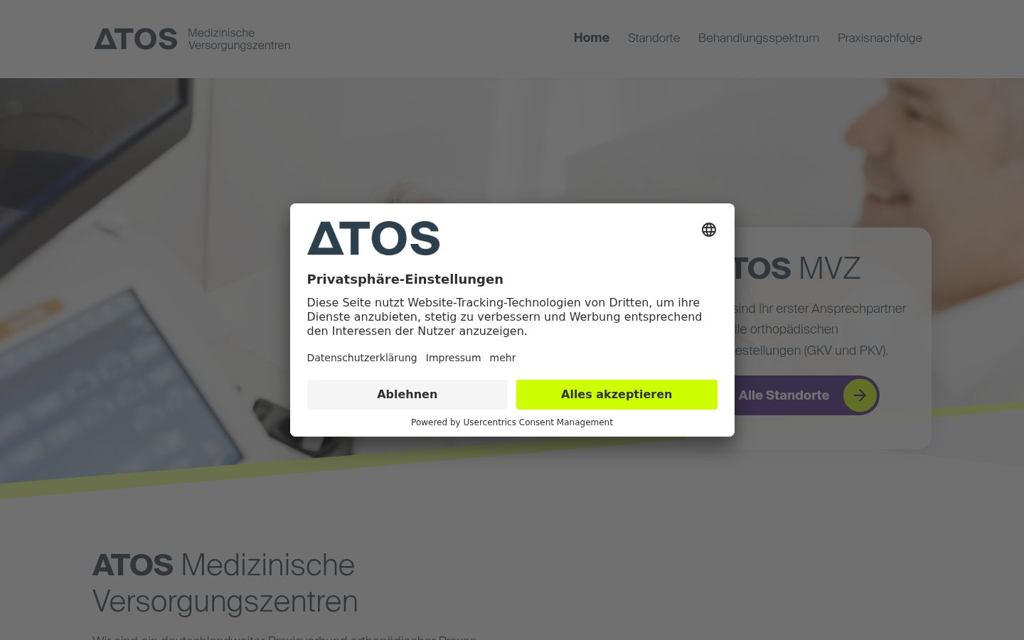 Screenshot del banner di consenso mostrato prima di qualsiasi interazione
