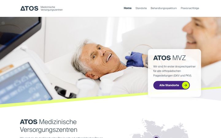 Skærmbillede af atos-orthocare.com