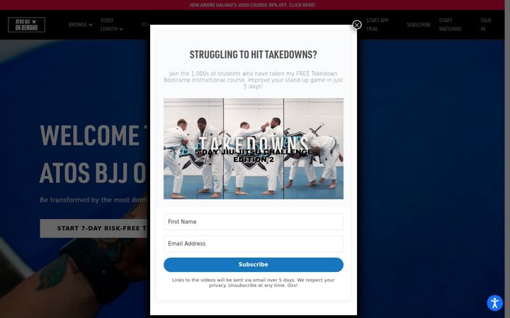 Screenshot of atosbjjondemand.com