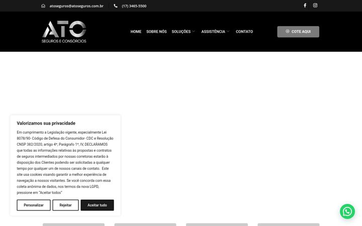 Skærmbillede af atoseguros.com.br