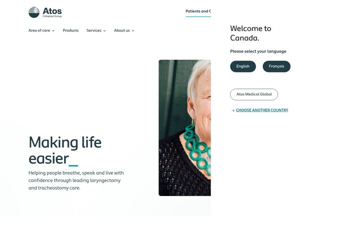 Snímek obrazovky atosmedical.ca