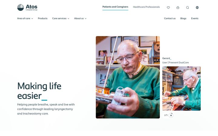 Skærmbillede af atosmedical.co.uk