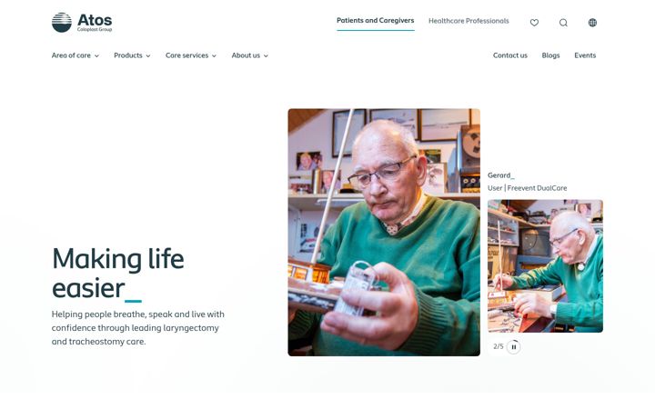 Skærmbillede af atosmedical.com