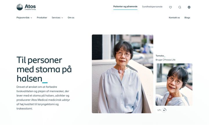 Kuvakaappaus sivustosta atosmedical.dk