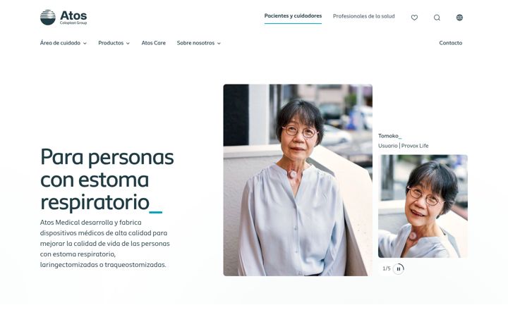 Captura de ecrã de atosmedical.es