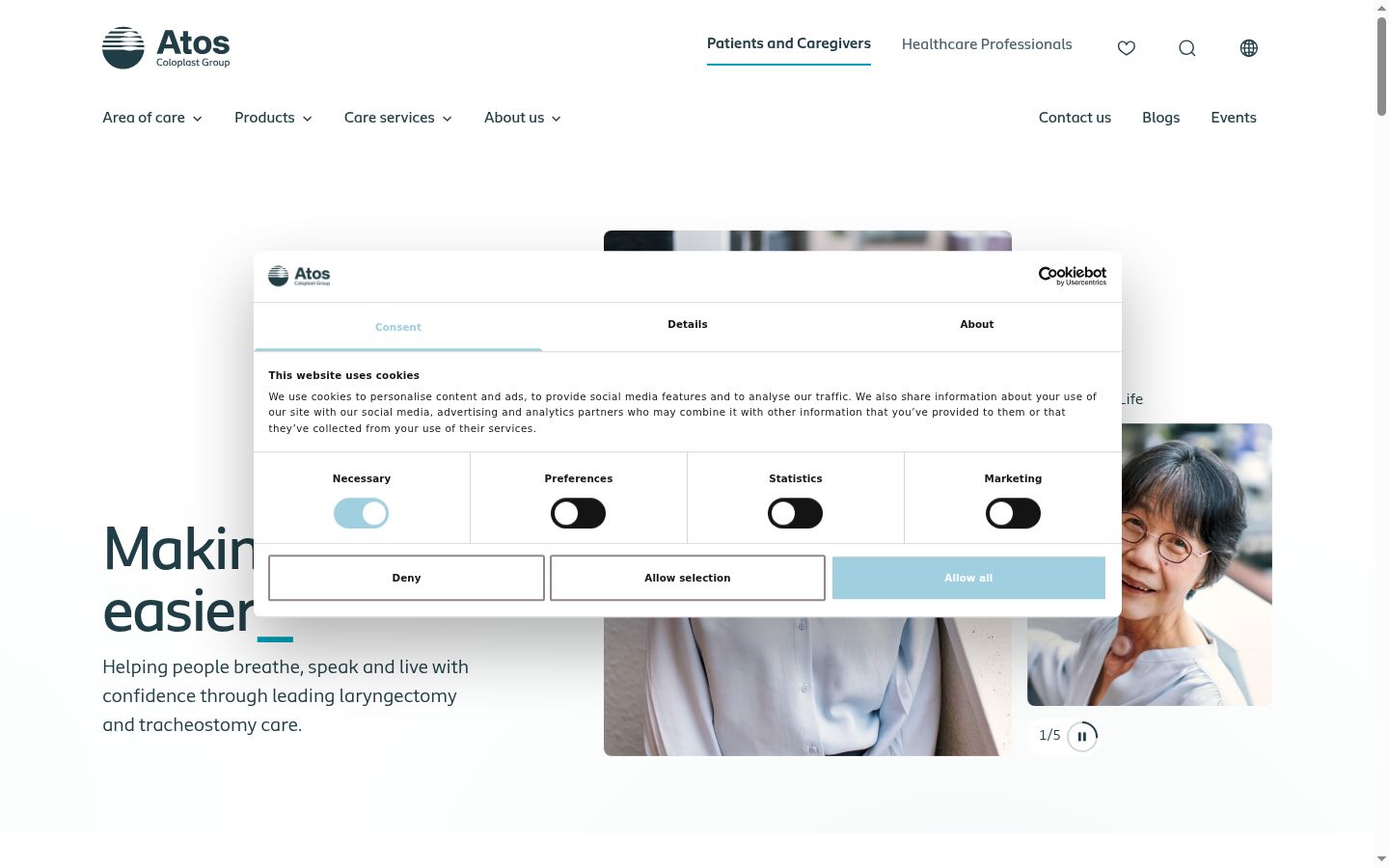 Capture d'écran de la bannière de consentement affichée avant toute interaction