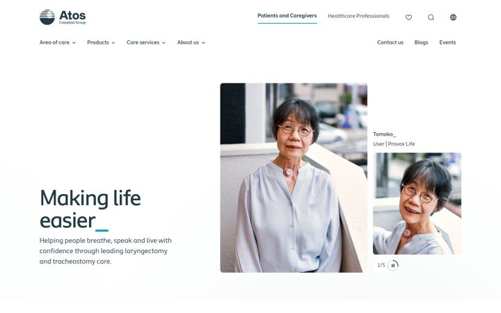 Screenshot of atosmedical.fi