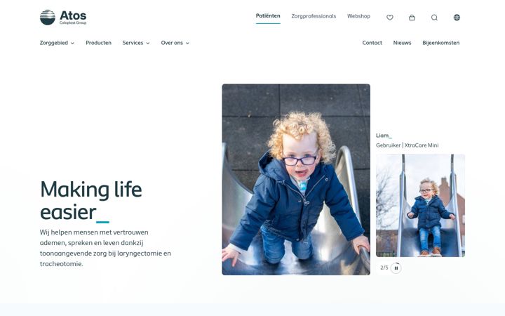 Skærmbillede af atosmedical.nl