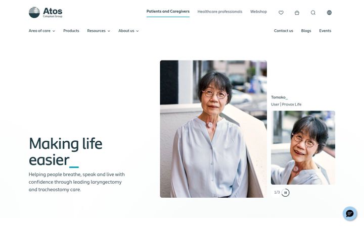 Screenshot von atosmedical.us
