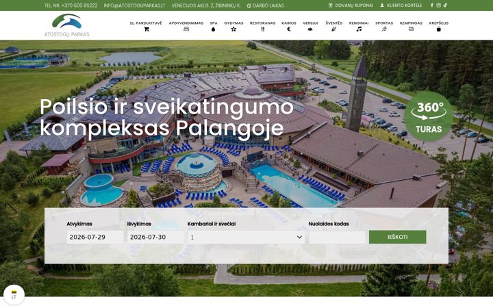 Snímek obrazovky atostoguparkas.lt