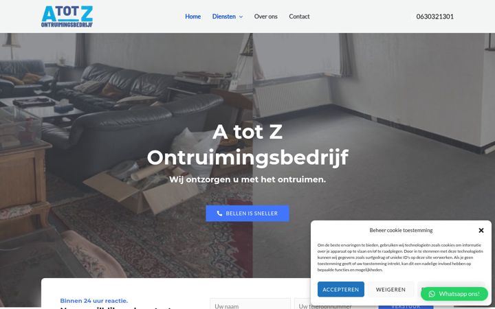 Screenshot of atotzontruiming.nl