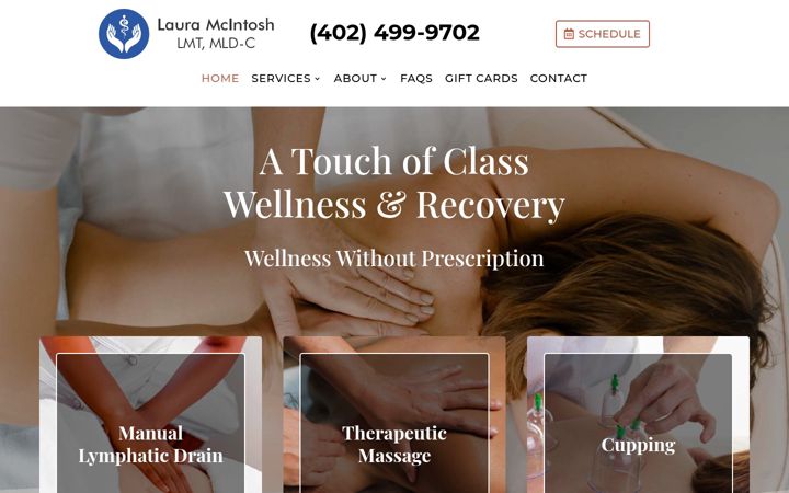 Skjermbilde av atouchofclasswellness.com