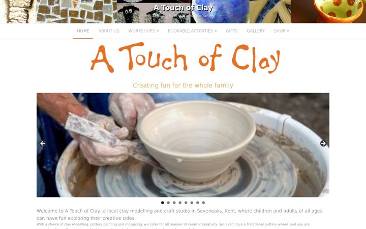 Skjermbilde av atouchofclay.co.uk