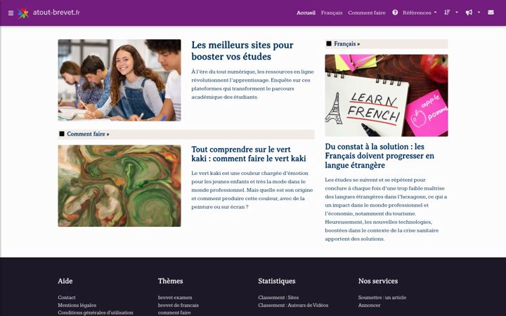 Екранна снимка на atout-brevet.fr