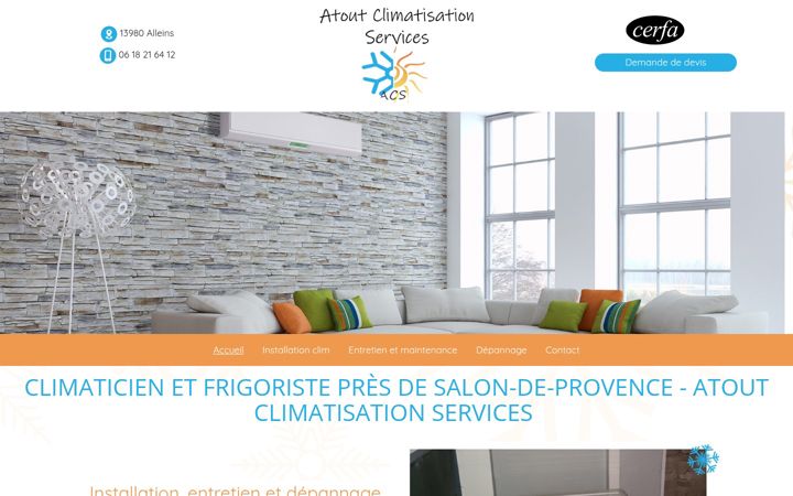 Skjermbilde av atout-climatisation-services.fr