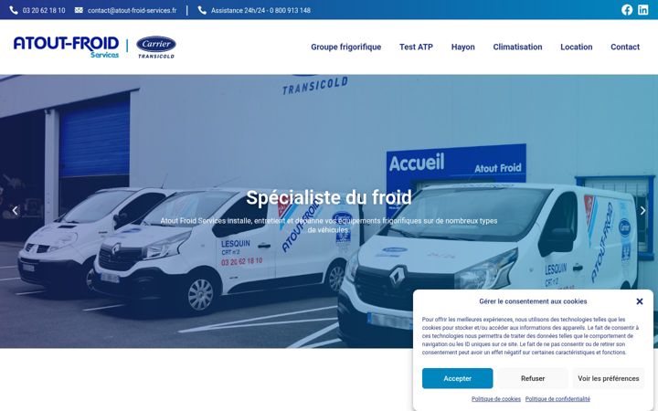 Екранна снимка на atout-froid-services.fr