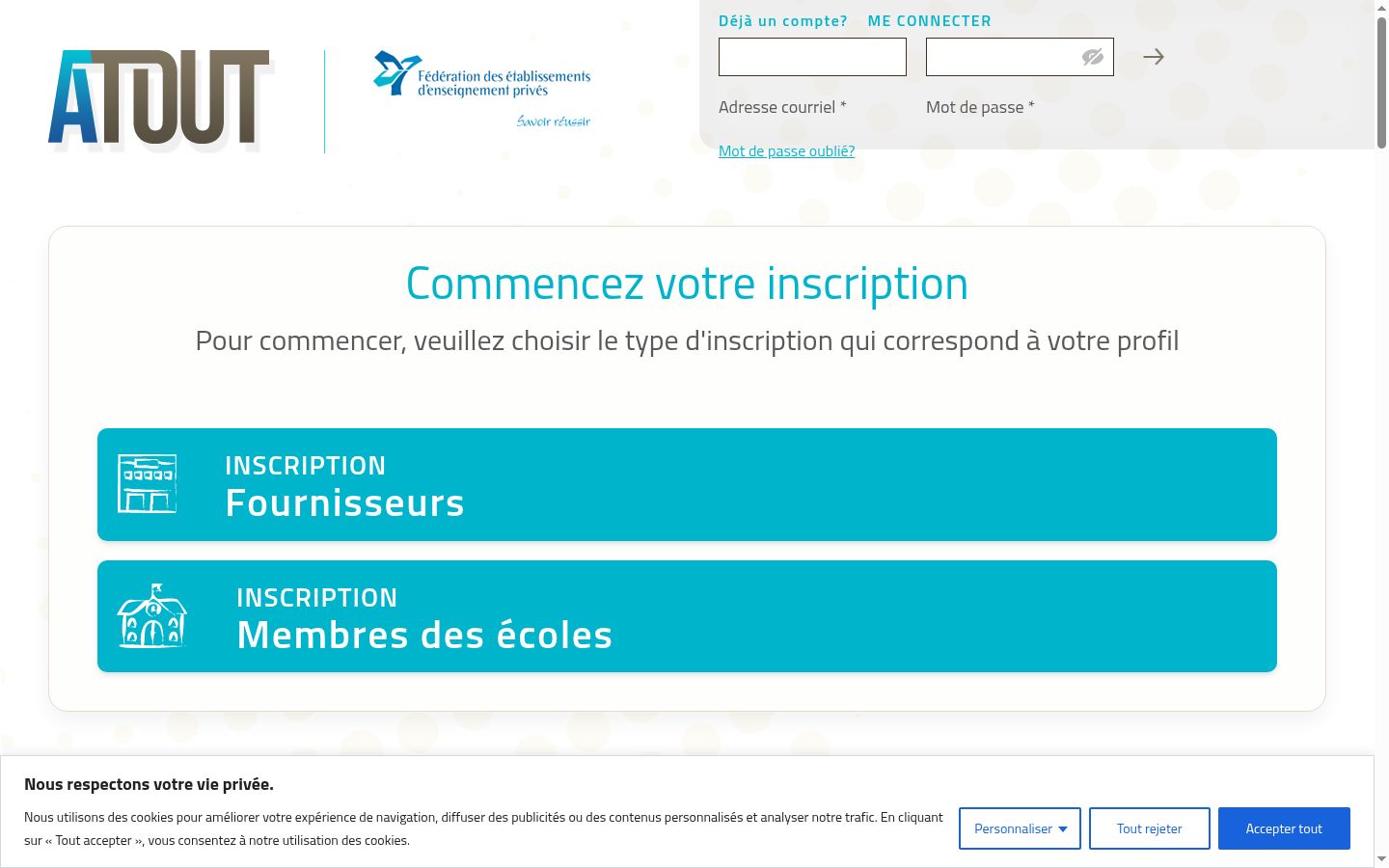 Screenshot del banner di consenso mostrato prima di qualsiasi interazione