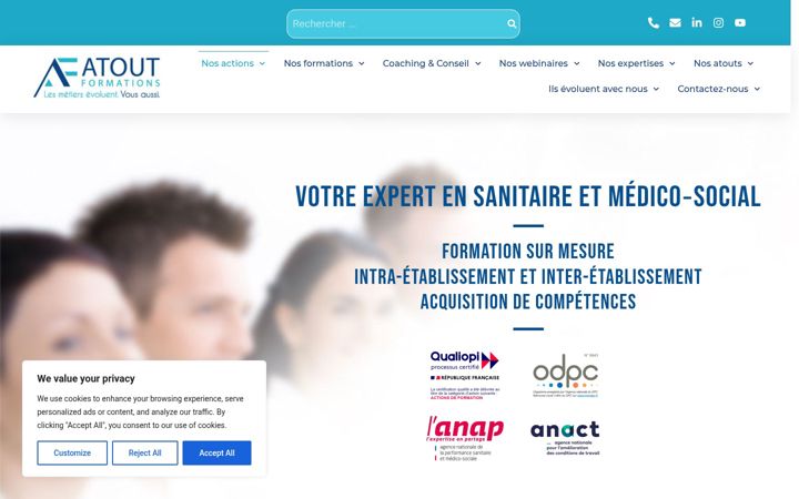 Captura de pantalla de atoutformations.fr