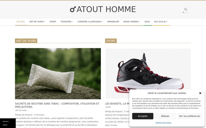 Screenshot of atouthomme.com