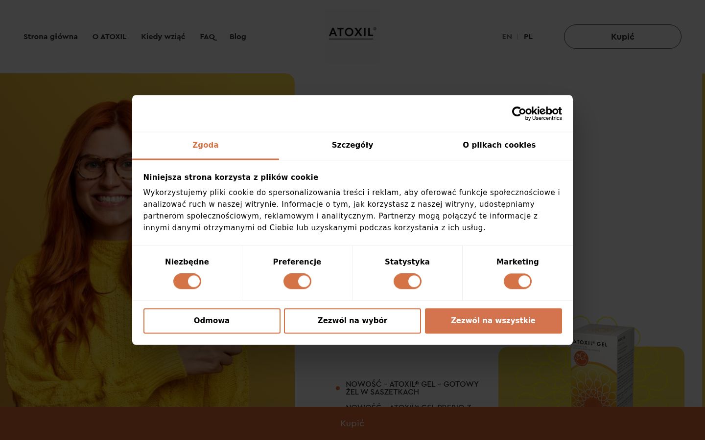 Screenshot del banner di consenso mostrato prima di qualsiasi interazione