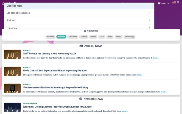 Screenshot of atoz.eu