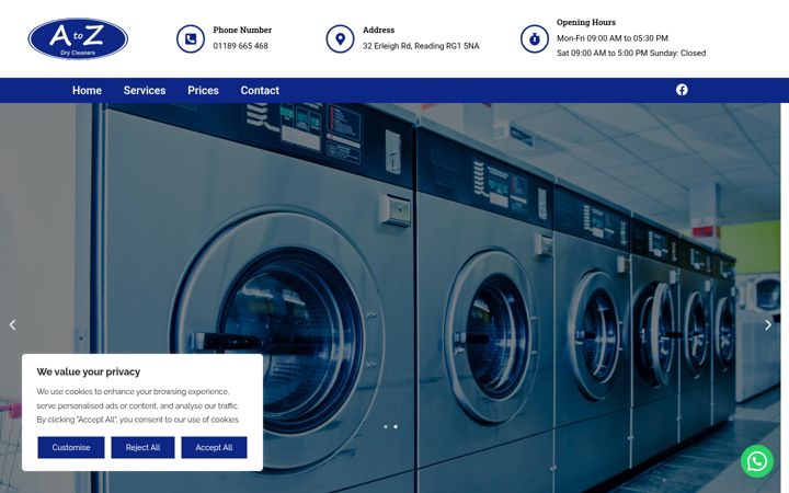 Screenshot von atozdrycleaners.com