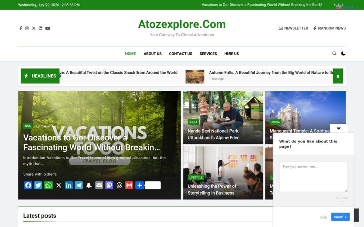 Ekrānuzņēmums no atozexplore.com