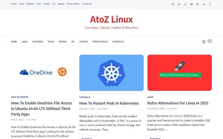 Screenshot of atozlinux.com