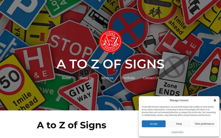 Screenshot of atozofsigns.com