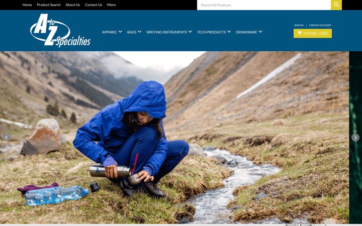 Screenshot of atozspecialties.com